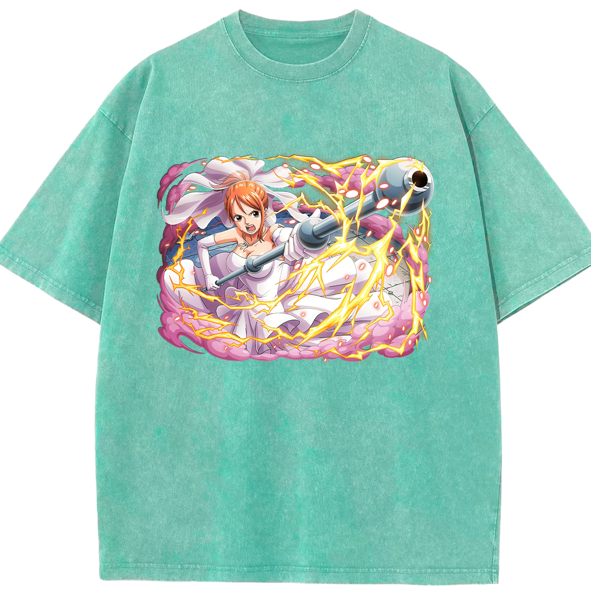 ワンピース ナミ ONE PIECE Nami 綿100% ヴィンテージ風 半袖Tシャツ（フロントプリント）